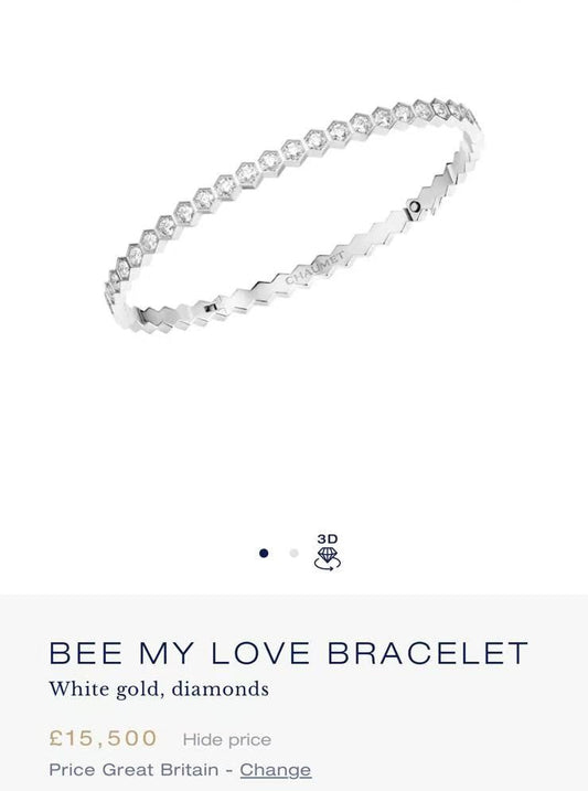 CHAUMET BEE MY LOVE BRACELET WHITE GOLD SILVER DIAMONDS KFN500