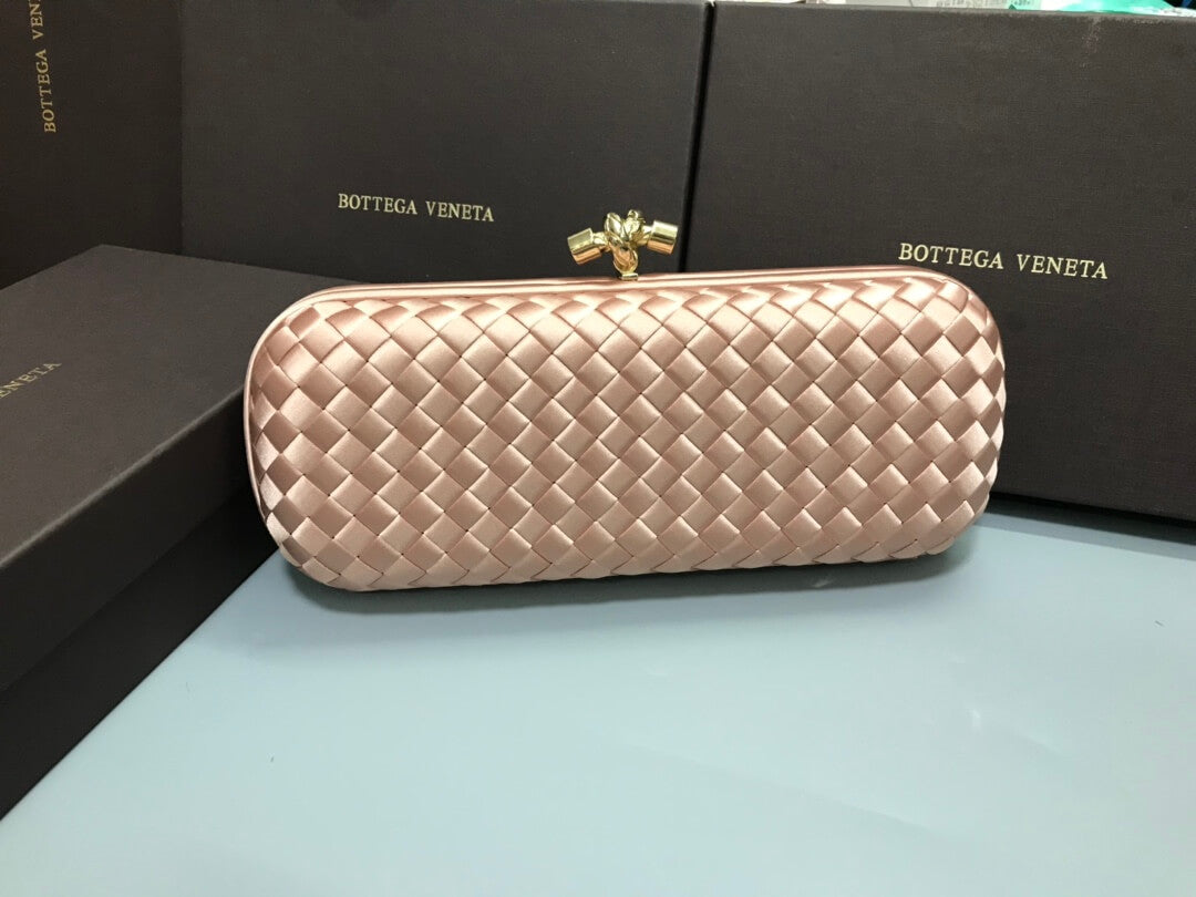 BV Stretch Box Knot Clutch Bag 754783 Light Pink