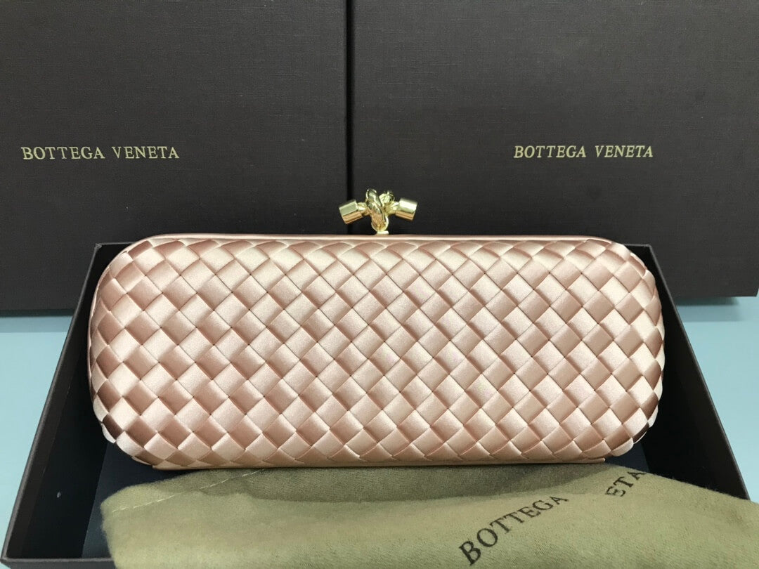 BV Stretch Box Knot Clutch Bag 754783 Light Pink