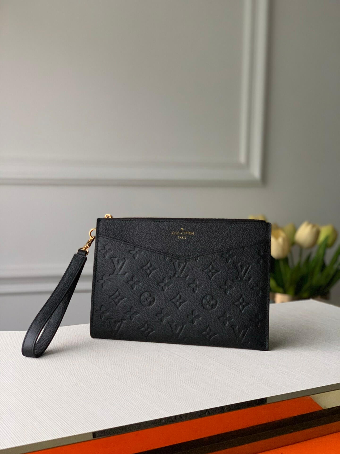 M68705 purse POCHETTE MÉLANIE MM MONOGRAM EMPREINTE BLACK LEATHER