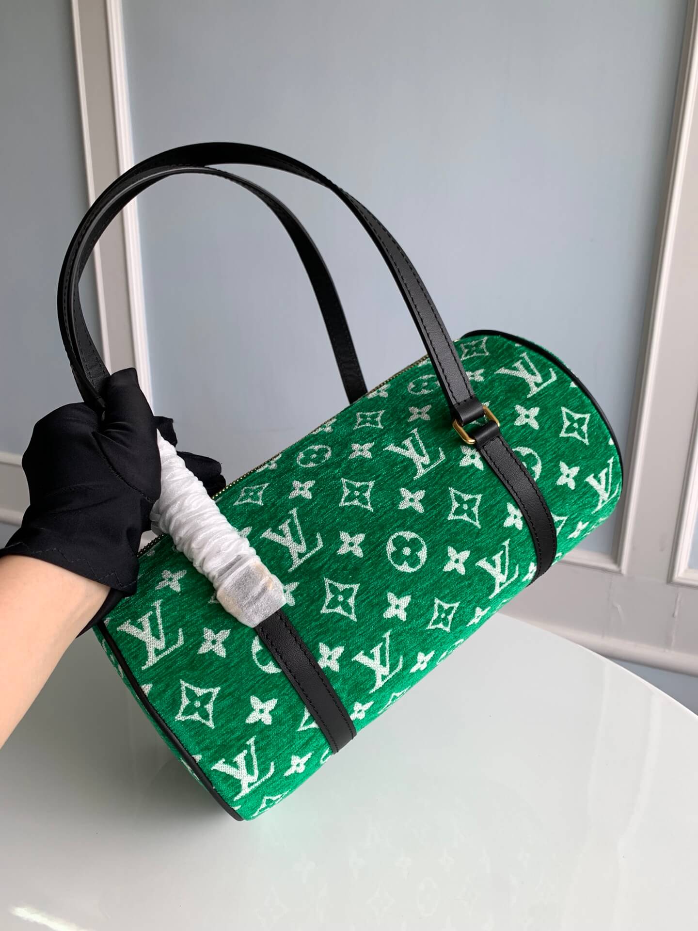 M46206 Nicolas Ghesquière Monogram Handbag subaxillary bag green cowhide-leather