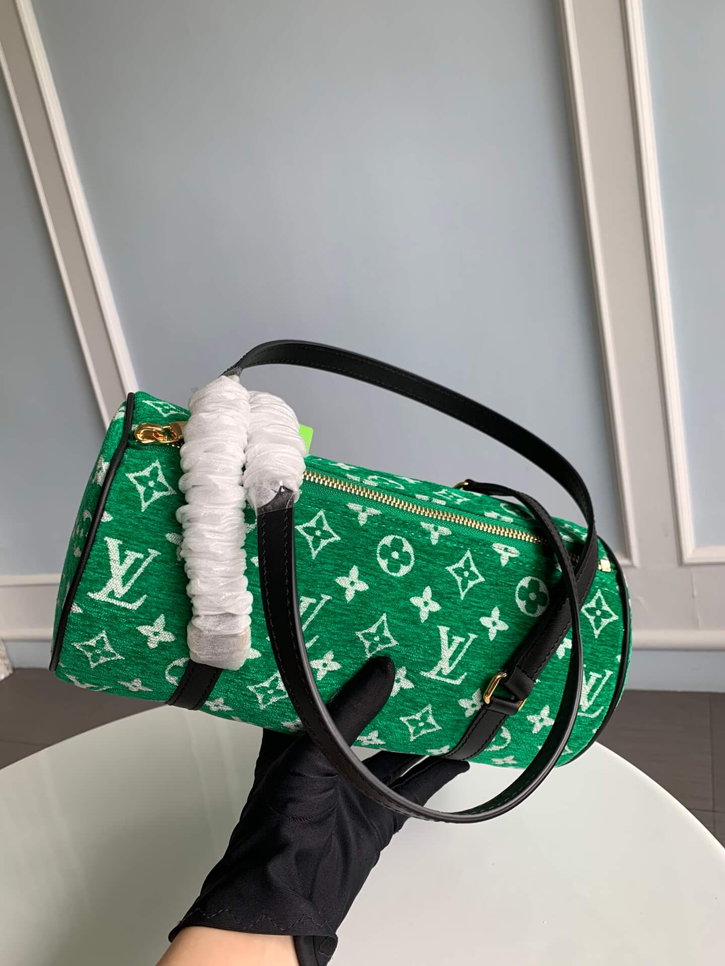 M46206 Nicolas Ghesquière Monogram Handbag subaxillary bag green cowhide-leather