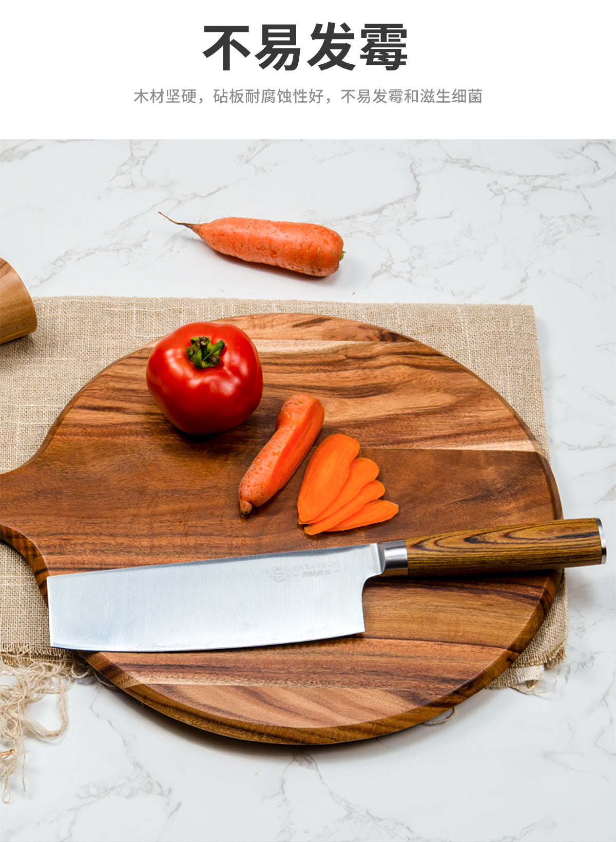 Wooden cutting Pizza Peels steak tray board circular thickened baking with handle Pizza Oven Accessories LS-CB-008