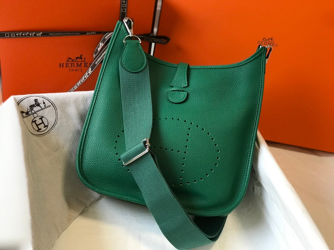 green evelyne bag 28 togo leather