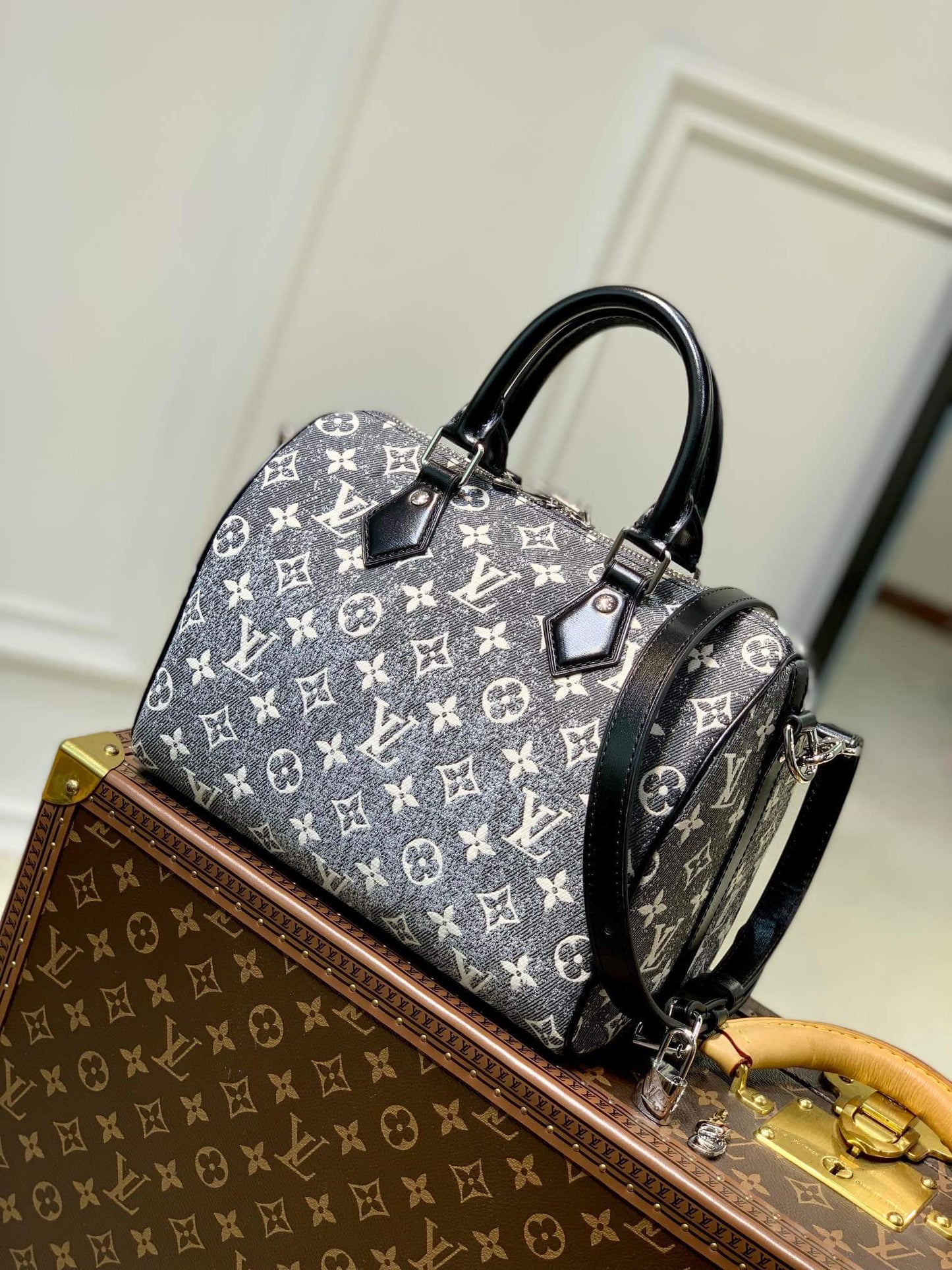 M21464 SPEEDY BANDOULIERE 25 Cruise Monogram grey