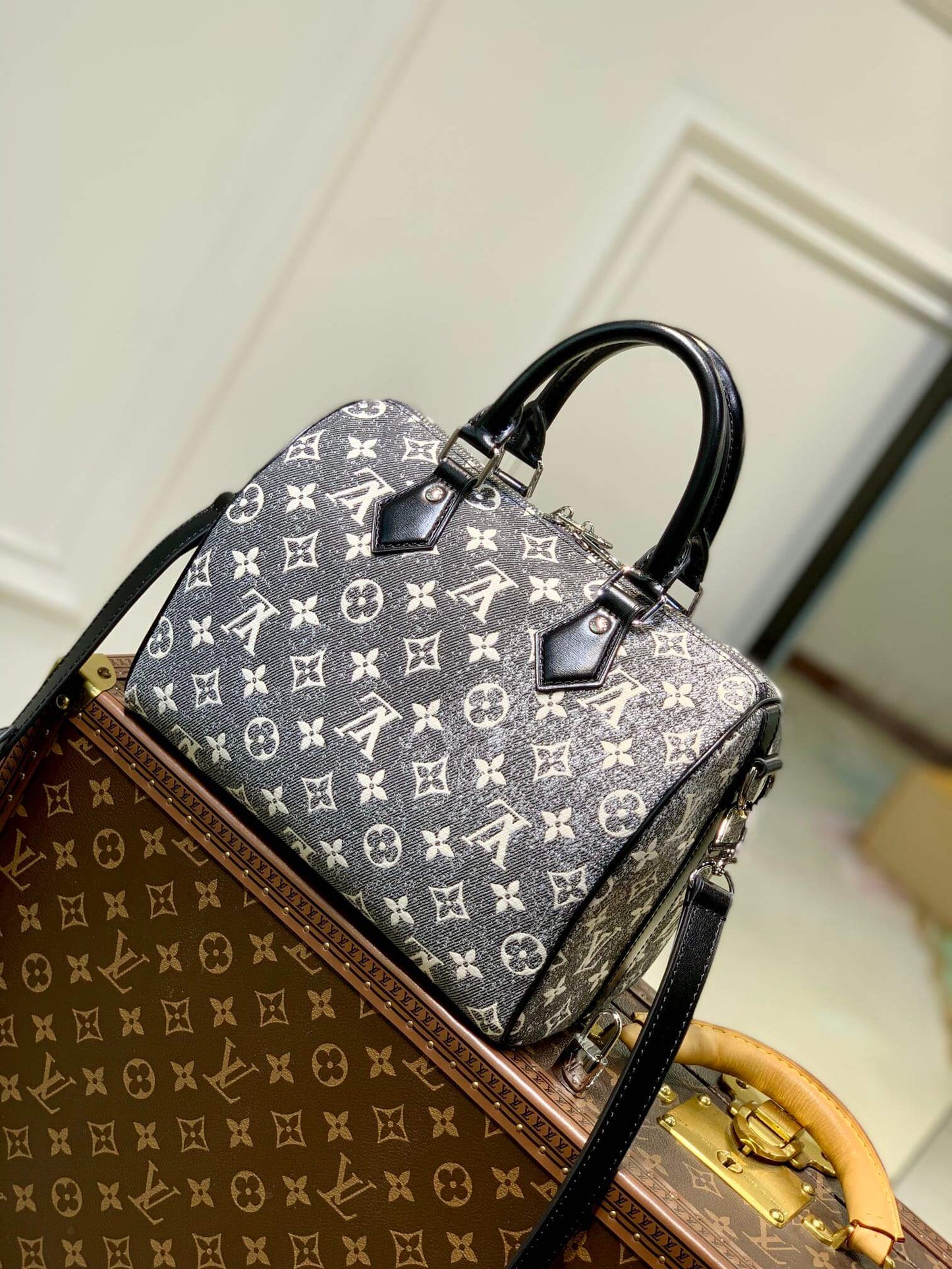 M21464 SPEEDY BANDOULIERE 25 Cruise Monogram grey