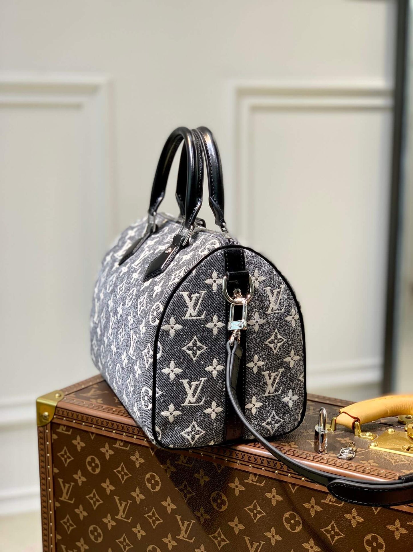 M21464 SPEEDY BANDOULIERE 25 Cruise Monogram grey