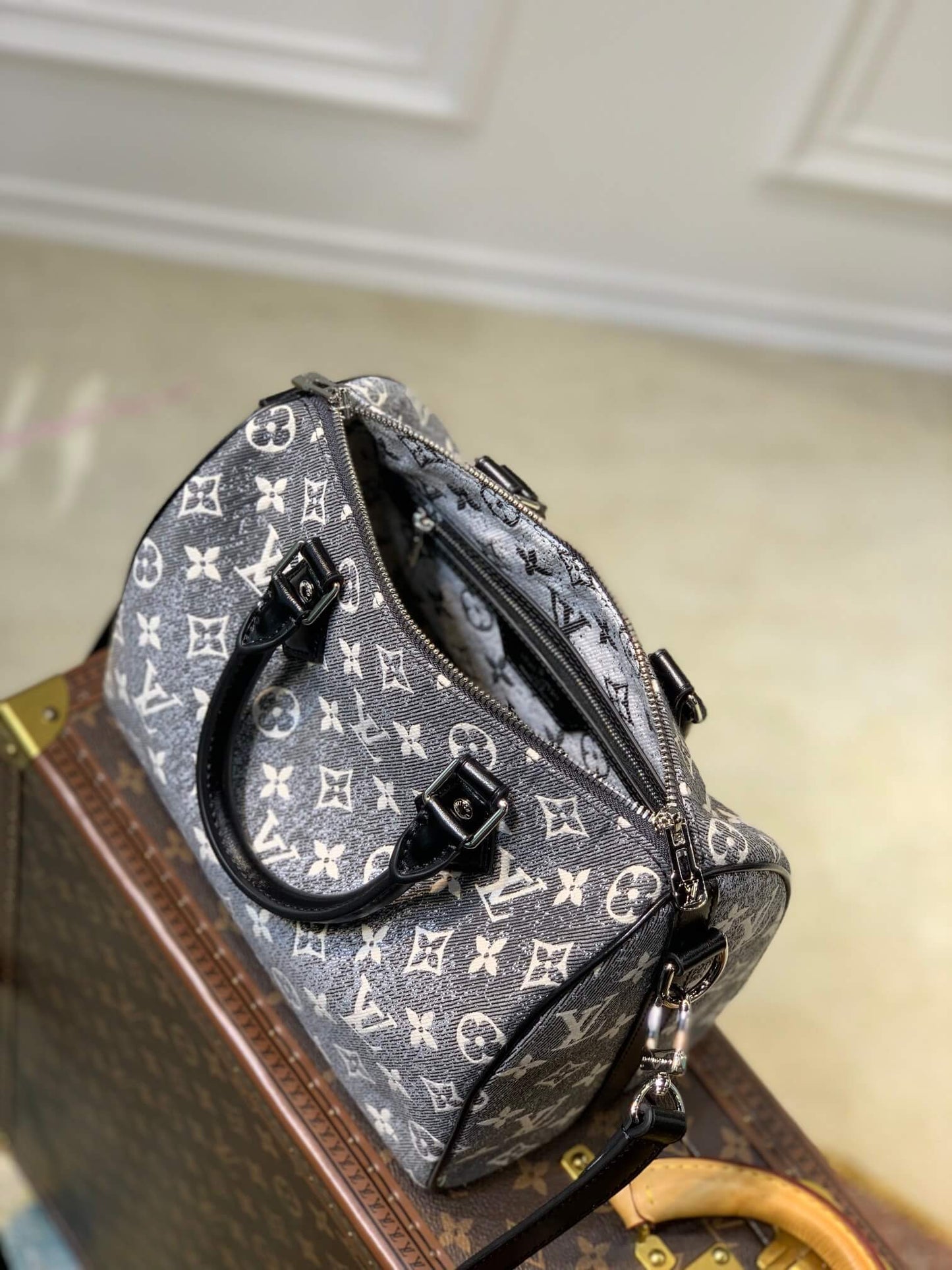 M21464 SPEEDY BANDOULIERE 25 Cruise Monogram grey