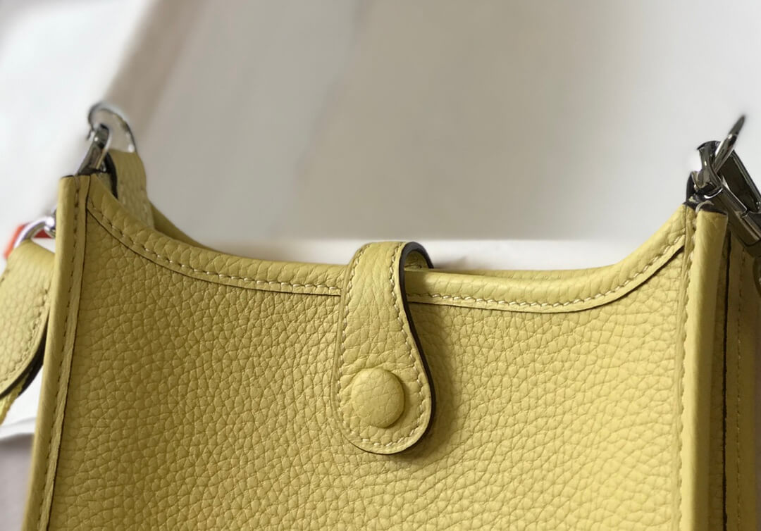 MINI Evelyne togo leather lemon yellow silver