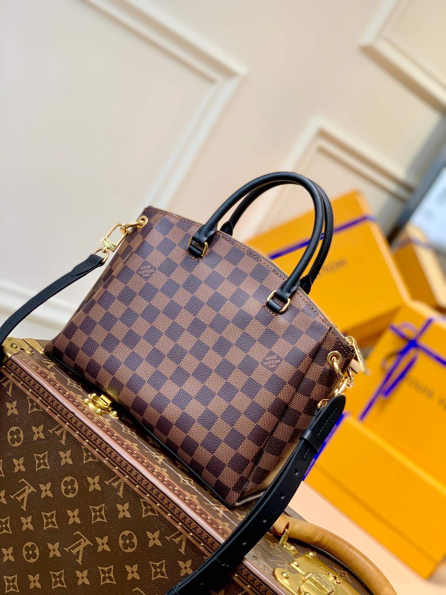 N45282 Boétie Monogram coffee brown damier 25cm 31.5cm