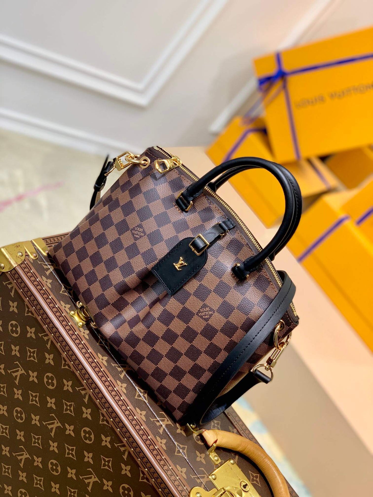 N45282 Boétie Monogram coffee brown damier 25cm 31.5cm