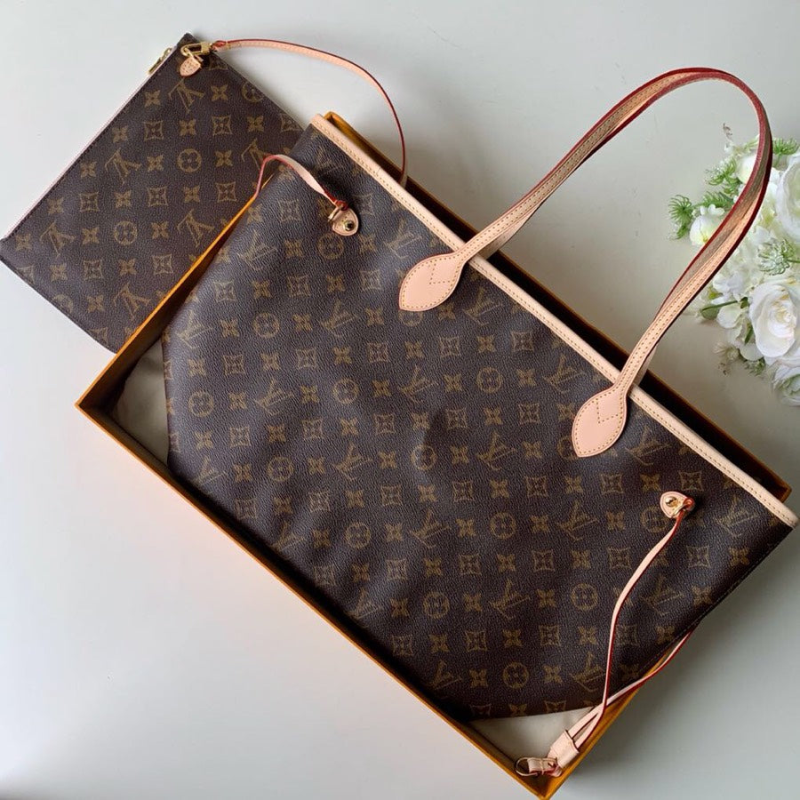 louis vuitton Neverfull M50366 pink inside MM monogram