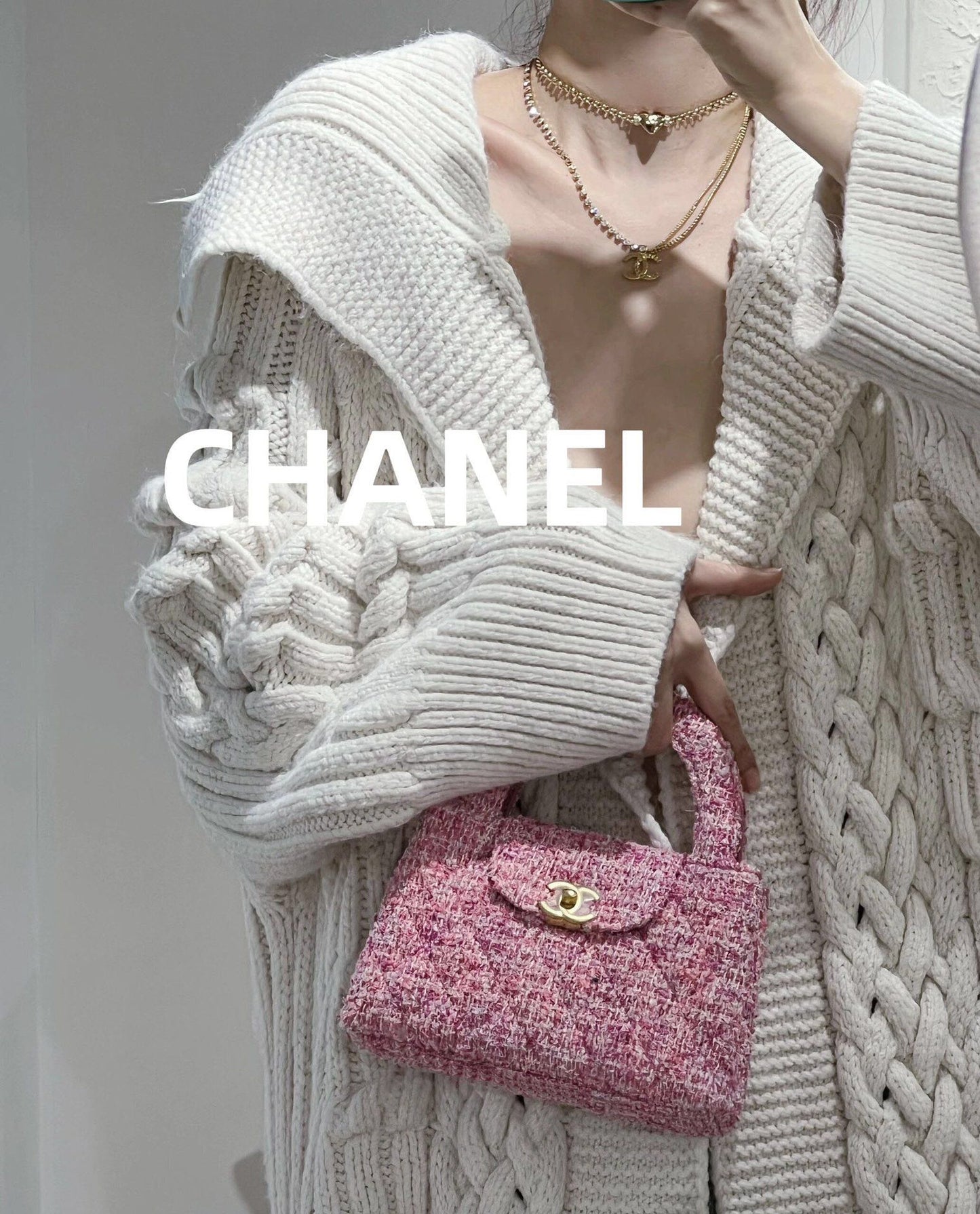 Chanel24's latest vintage necklace with a high-end double chain collarbone chain XLA43