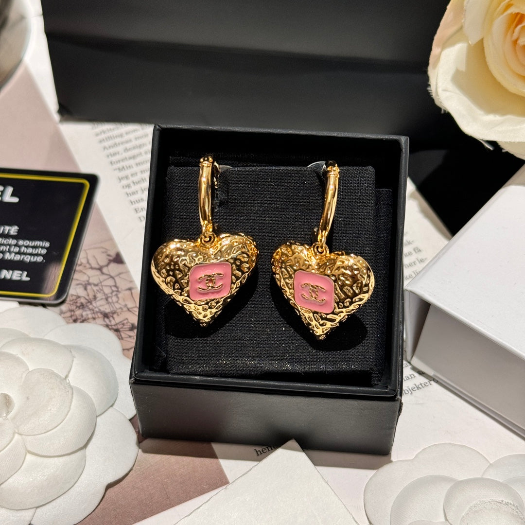 2024 Premium Peach Heart Hook Big Circle Earrings EHHCE296C44