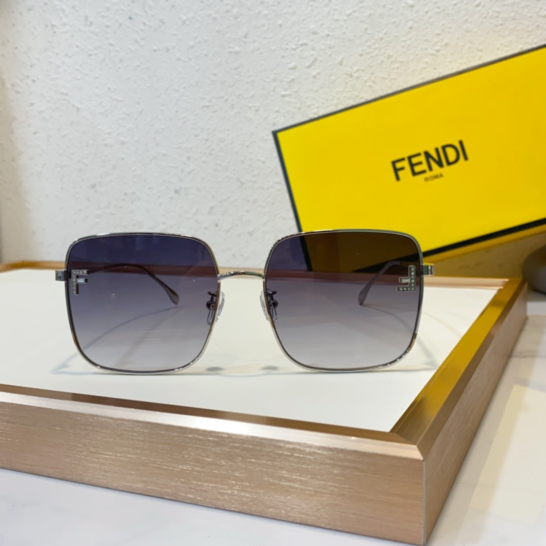 FEND Metal Box Fashion Gradient Sunglasses Small Square Diamond Sunglasses YJB22