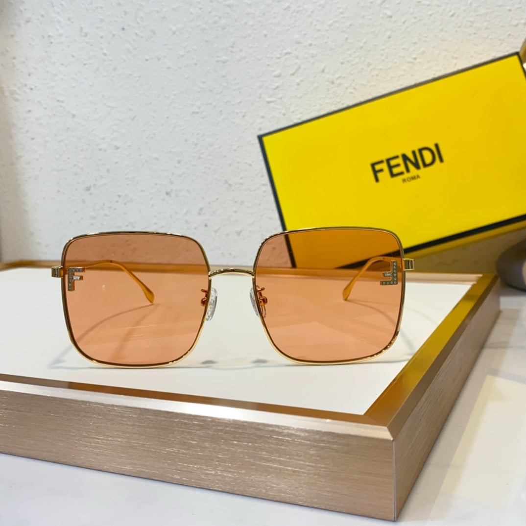 FEND Metal Box Fashion Gradient Sunglasses Small Square Diamond Sunglasses YJB22