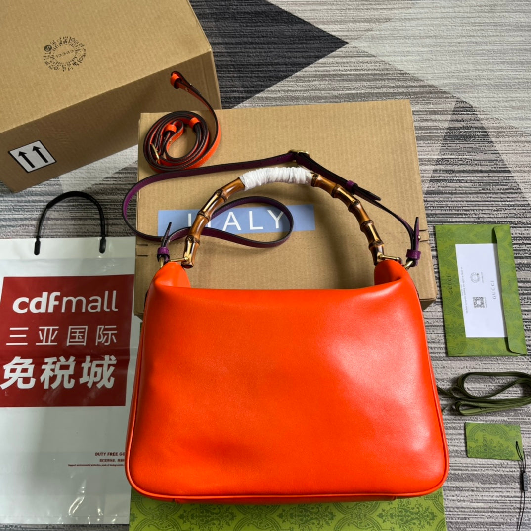 Diana series large 34CM underarm orange crossbody shoulder bag 746245