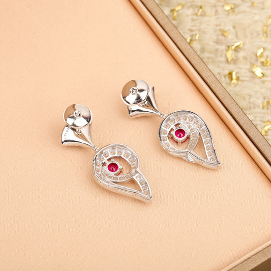 DIVAS' DREAM fan-shaped pink sapphire earrings EHA487