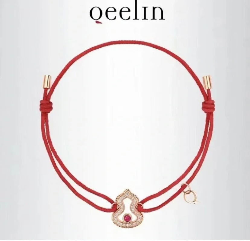 Qeelin Kirin Gourd Red Rope Bracelet SLA127