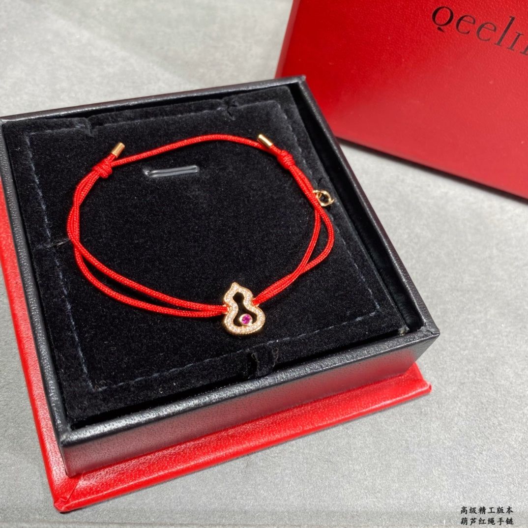 Qeelin Kirin Gourd Red Rope Bracelet SLA127