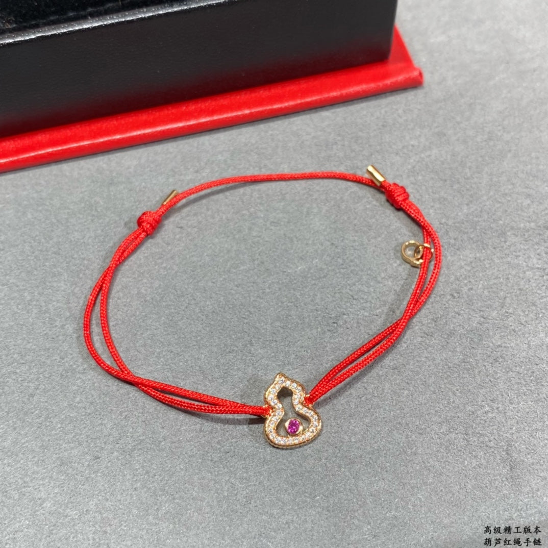 Qeelin Kirin Gourd Red Rope Bracelet SLA127