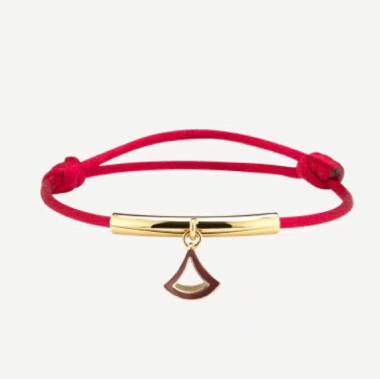 BV 18k gold fan-shaped skirt red rope bracelet SLA165