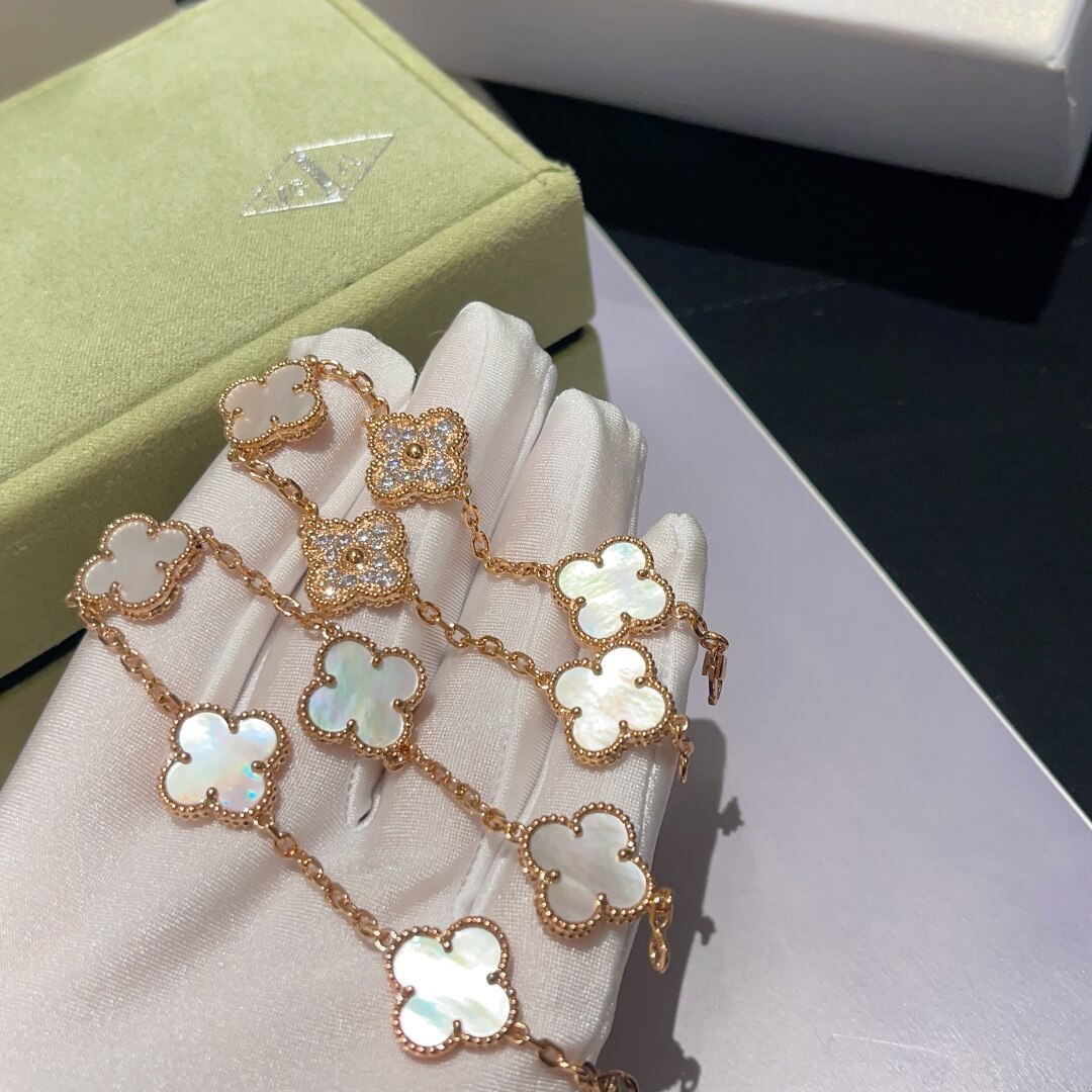 Bracelet 2023 New Summer Luxury Four Leaf Grass Five Flower Rose Gold SLVCA5C01