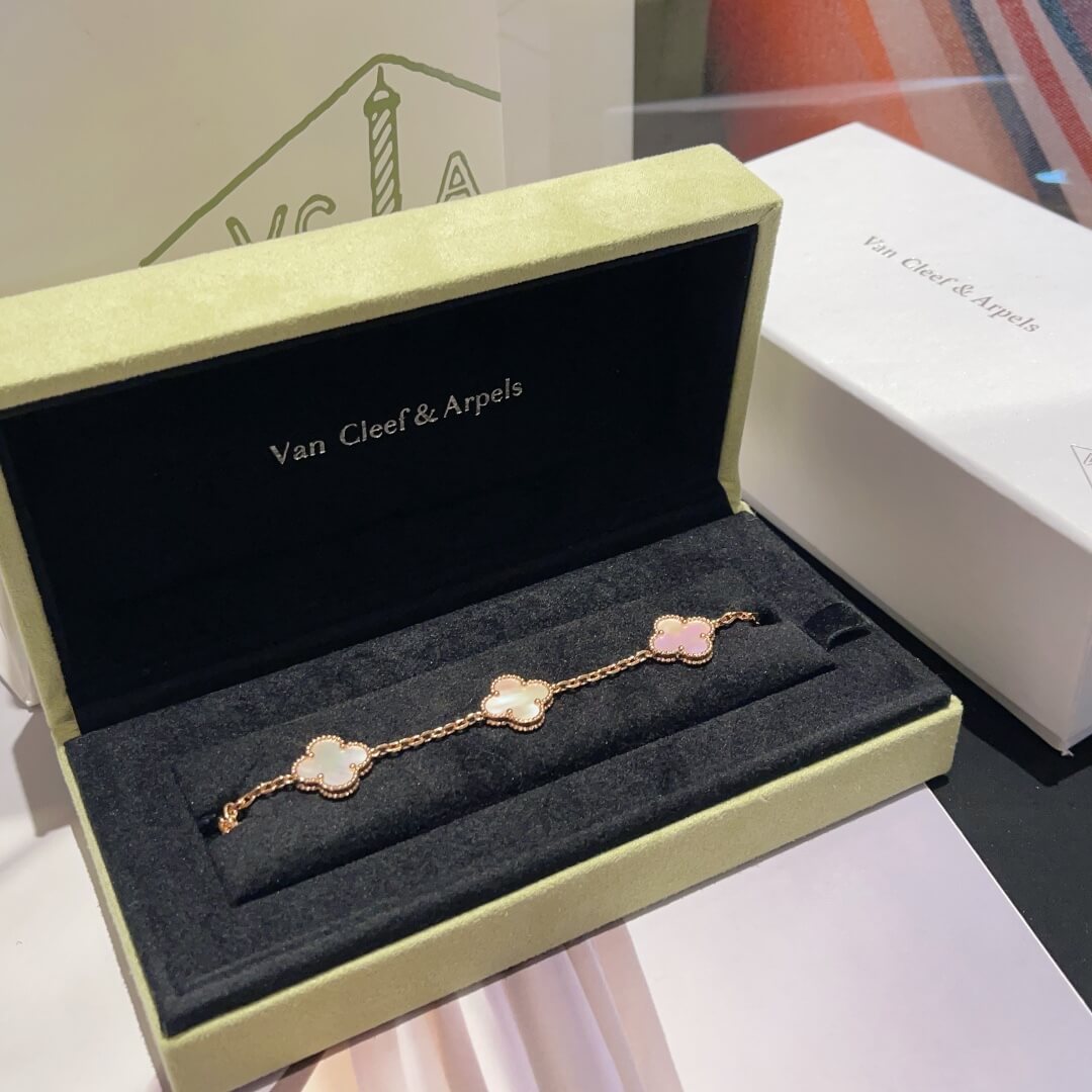 Bracelet 2023 New Summer Luxury Four Leaf Grass Five Flower Rose Gold SLVCA5C01