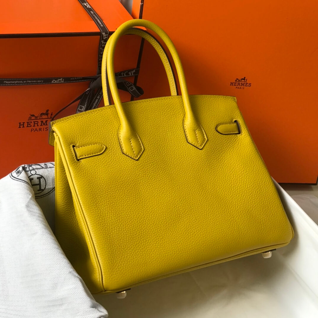 HM BIRKIN BAGS 25/30CM TOGO LEATHER YELLOW GOLD HARDWARE