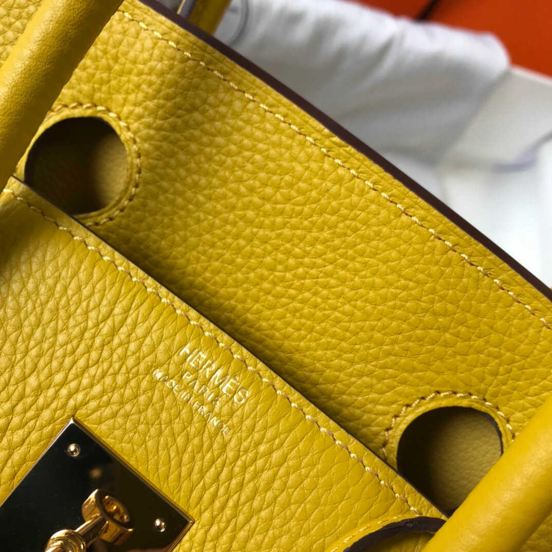 HM BIRKIN BAGS 25/30CM TOGO LEATHER YELLOW GOLD HARDWARE