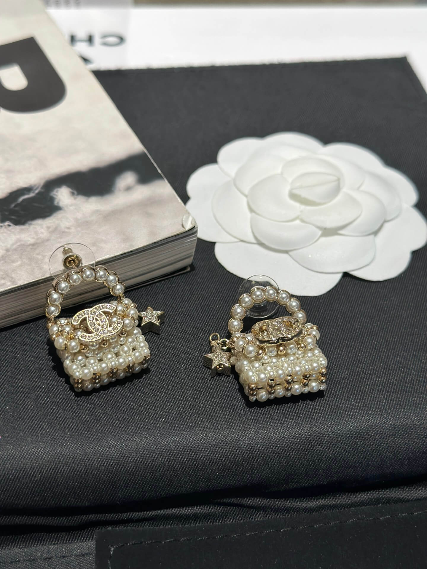 Chanel's New Pearl Woven Bag Star Double C Earrings EHC3