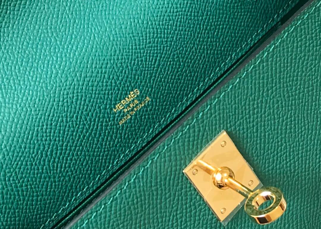 MINI Kelly Pouchetter 22cm green Epsom leather first generation