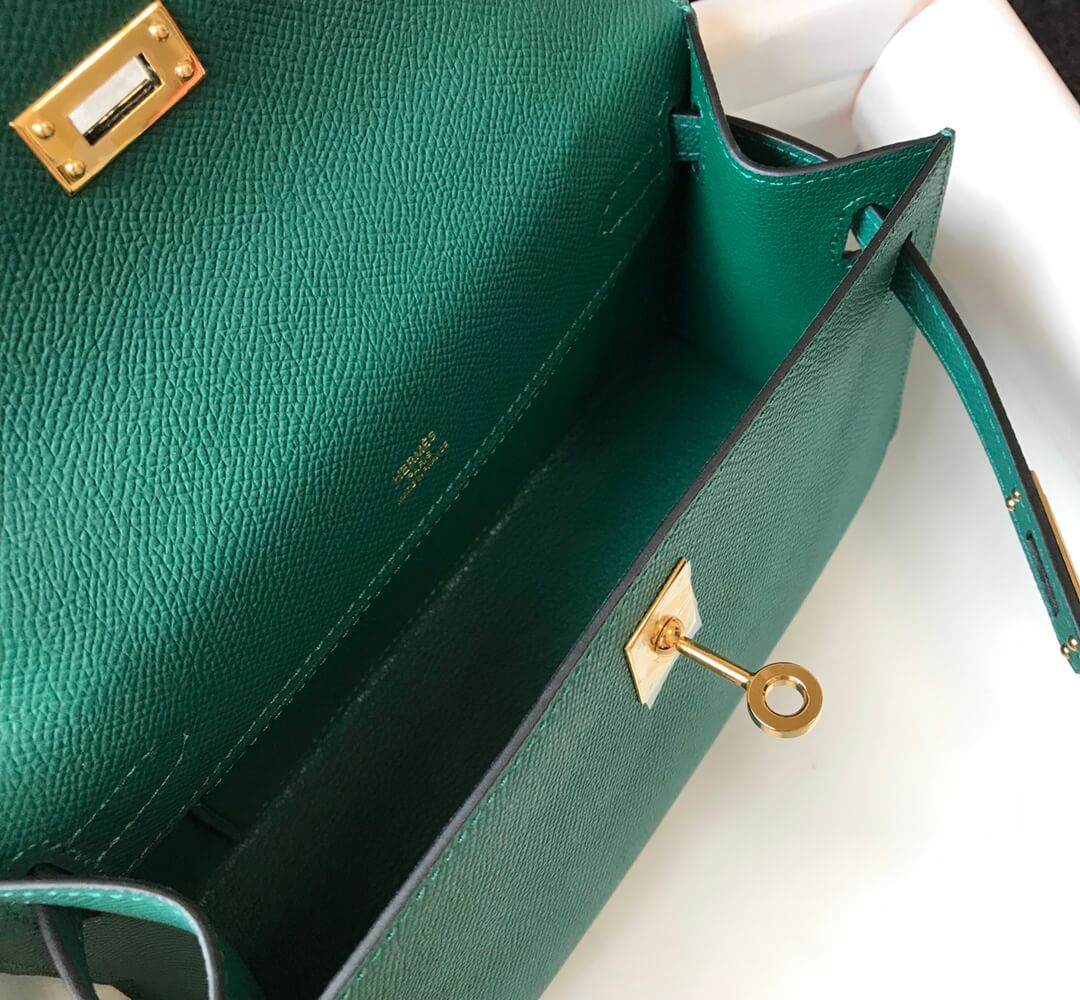 MINI Kelly Pouchetter 22cm green Epsom leather first generation